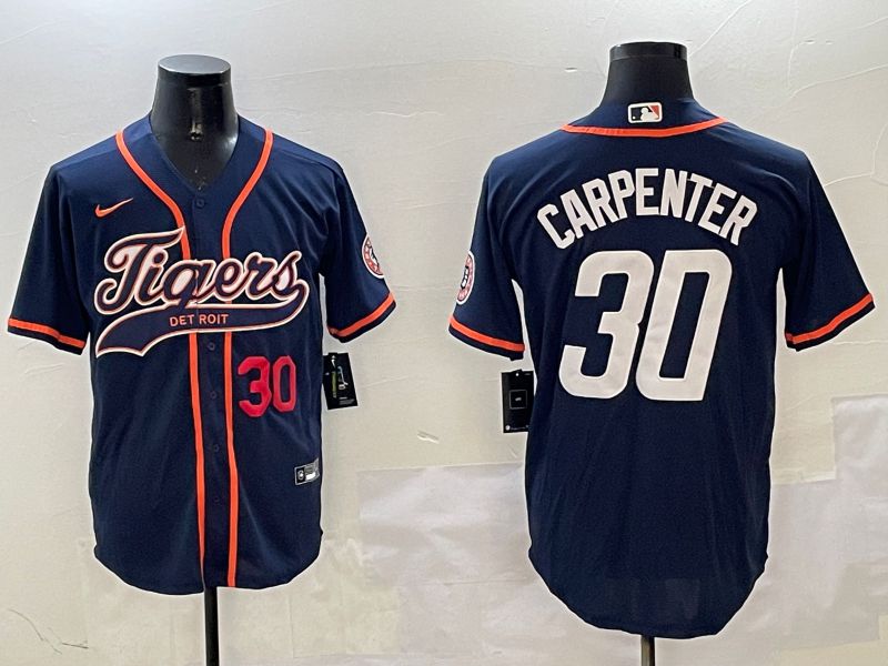 Men Detroit Tigers #30 Carpenter Blue Jointly Name 2025 Nike MLB Jersey style 3->detroit tigers->MLB Jersey